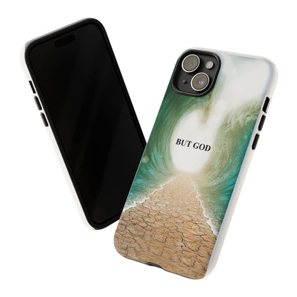 Phone Case — 'But God' Parting Sea Inspirational Christian Faith Design