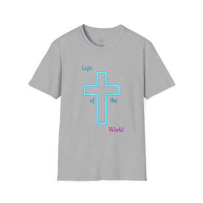 Christian Cross T-Shirt — "Light of the World" Inspirational Faith Tee