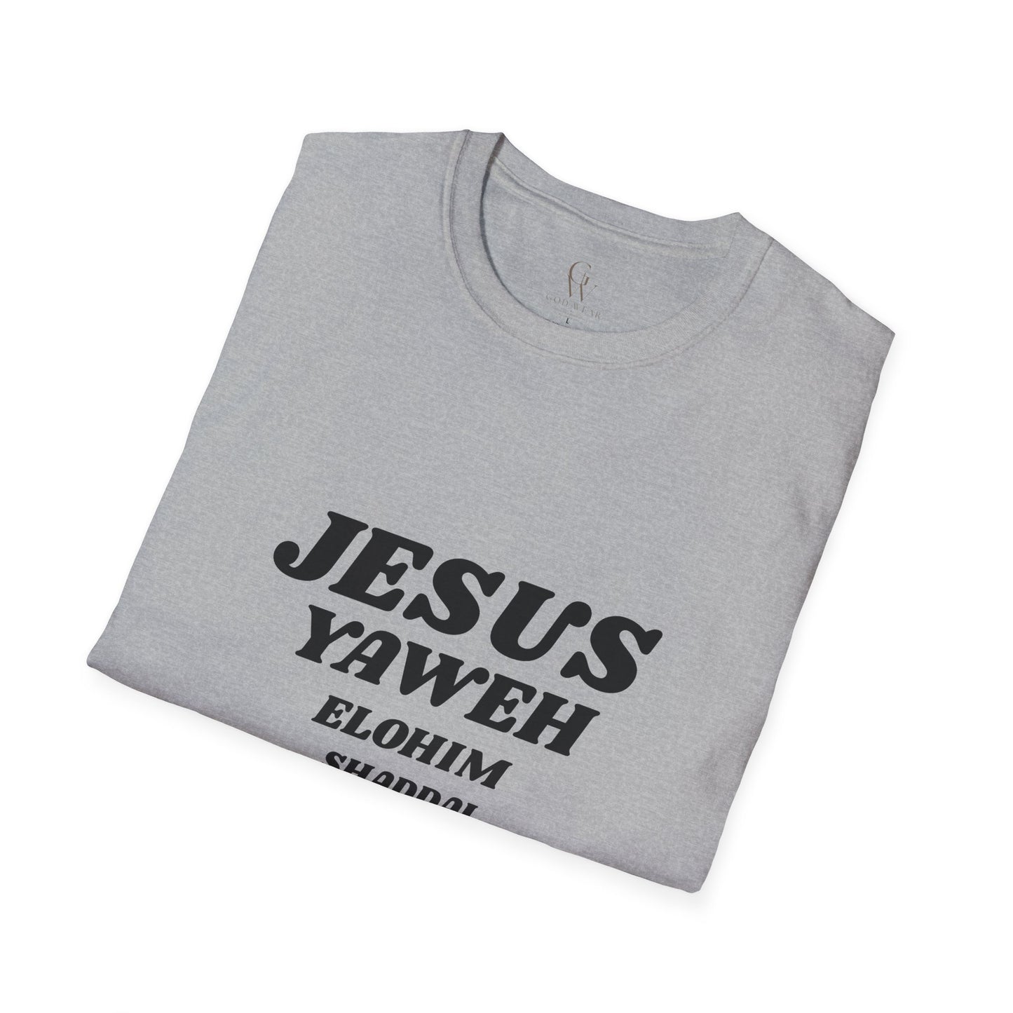 Jesus Yahweh Names T-Shirt — Faith-Based Christian Tee Featuring Elohim, Shaddai, Jireh