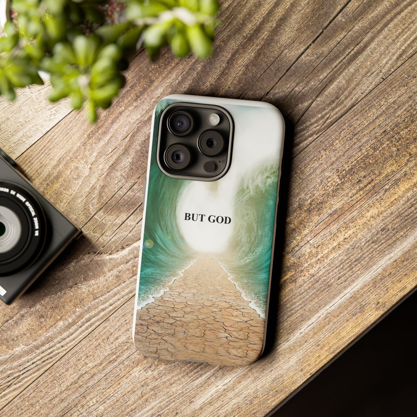 Phone Case — 'But God' Parting Sea Inspirational Christian Faith Design
