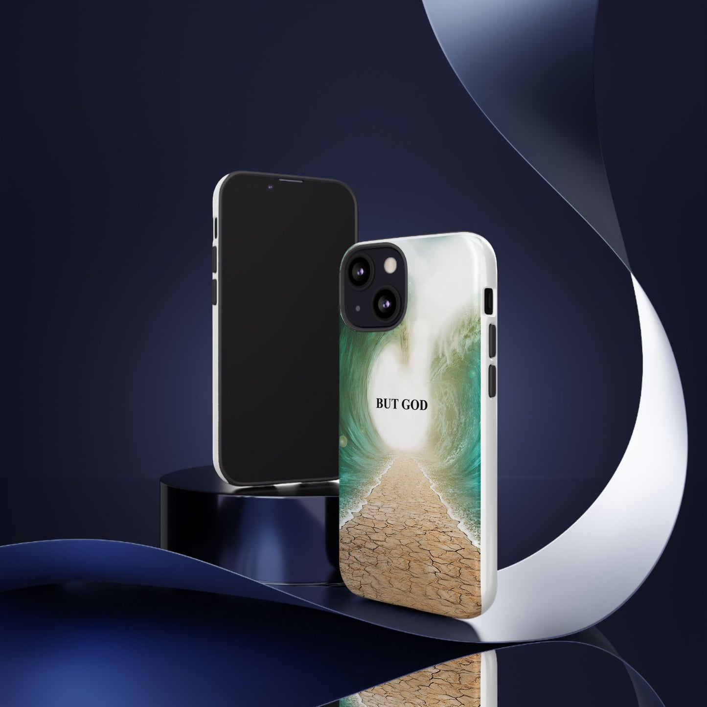 Phone Case — 'But God' Parting Sea Inspirational Christian Faith Design