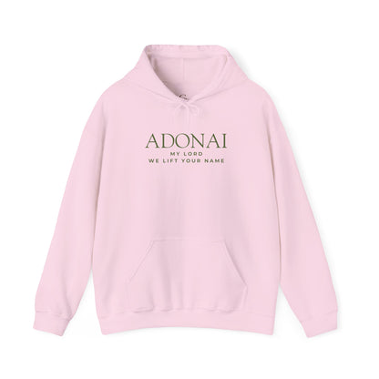 Adonai Hoodie — "Adonai My Lord We Lift Your Name" Christian Faith Pullover