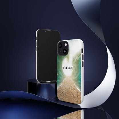 Phone Case — 'But God' Parting Sea Inspirational Christian Faith Design