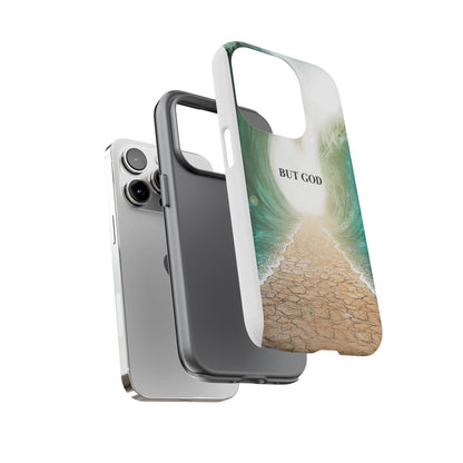 Phone Case — 'But God' Parting Sea Inspirational Christian Faith Design