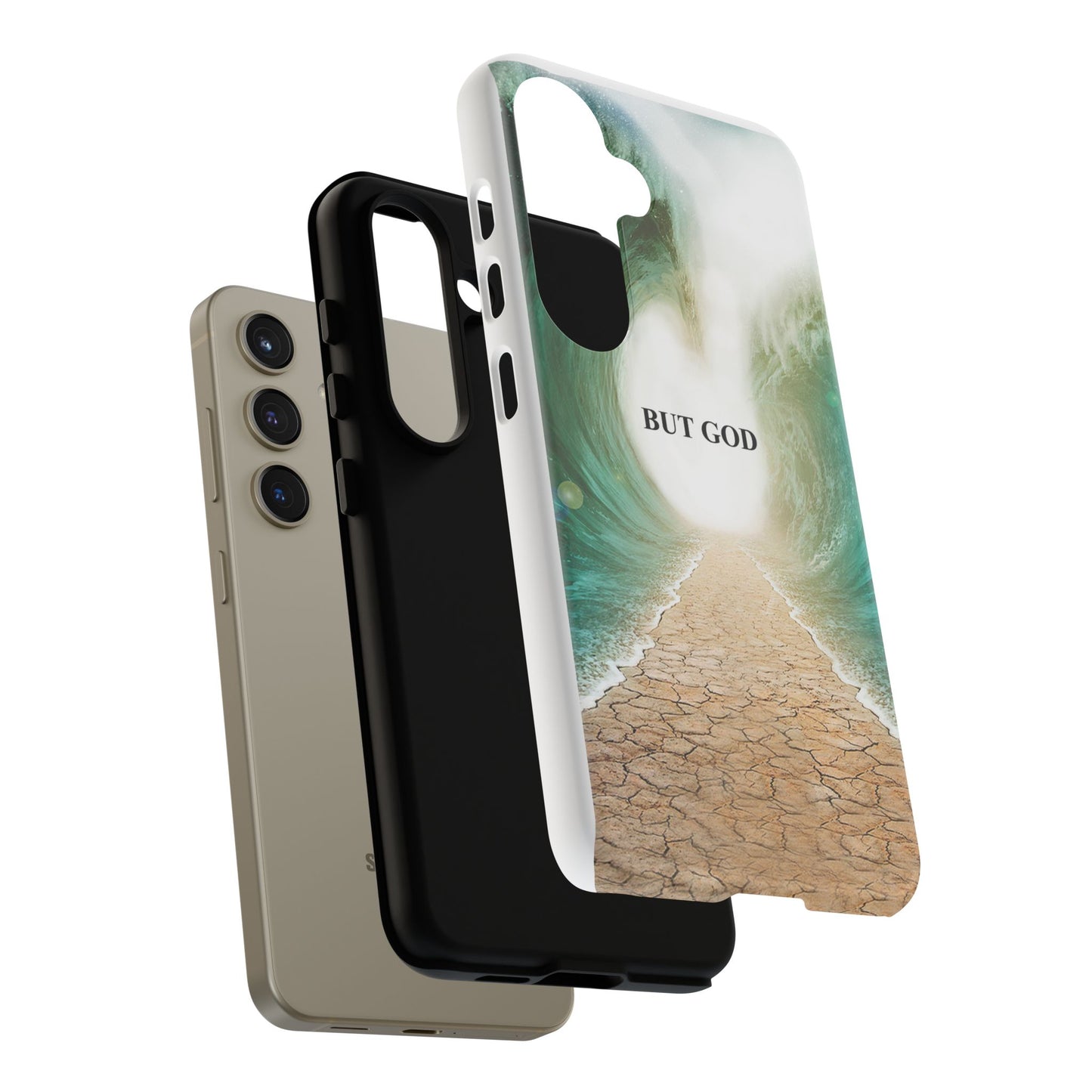 Phone Case — 'But God' Parting Sea Inspirational Christian Faith Design