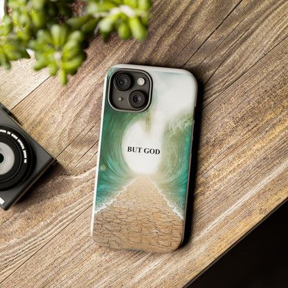 Phone Case — 'But God' Parting Sea Inspirational Christian Faith Design