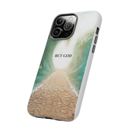 Phone Case — 'But God' Parting Sea Inspirational Christian Faith Design