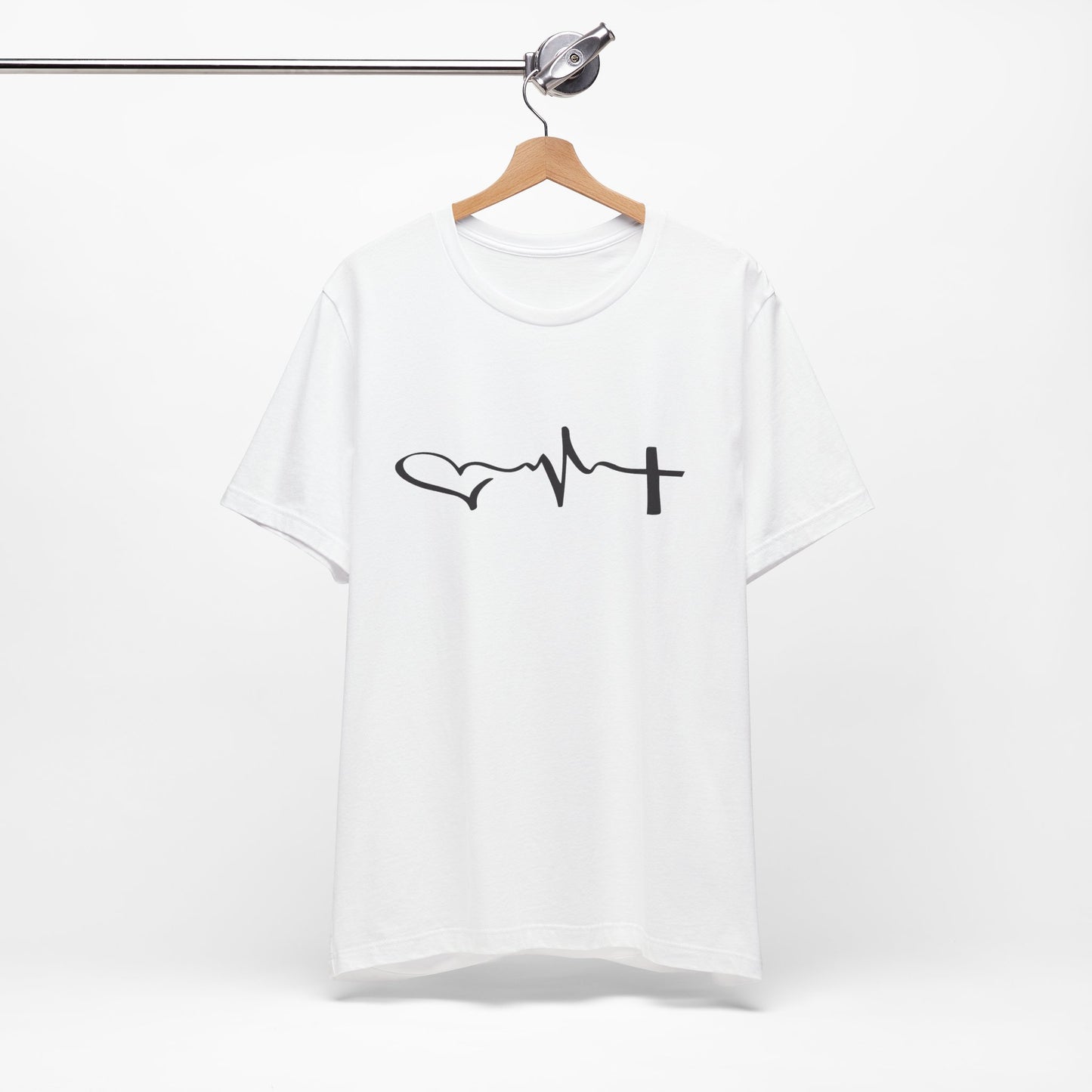 Heartbeat Cross T-Shirt — Faith Heartbeat Graphic Tee