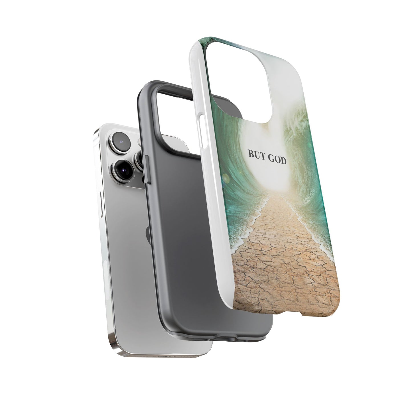 Phone Case — 'But God' Parting Sea Inspirational Christian Faith Design