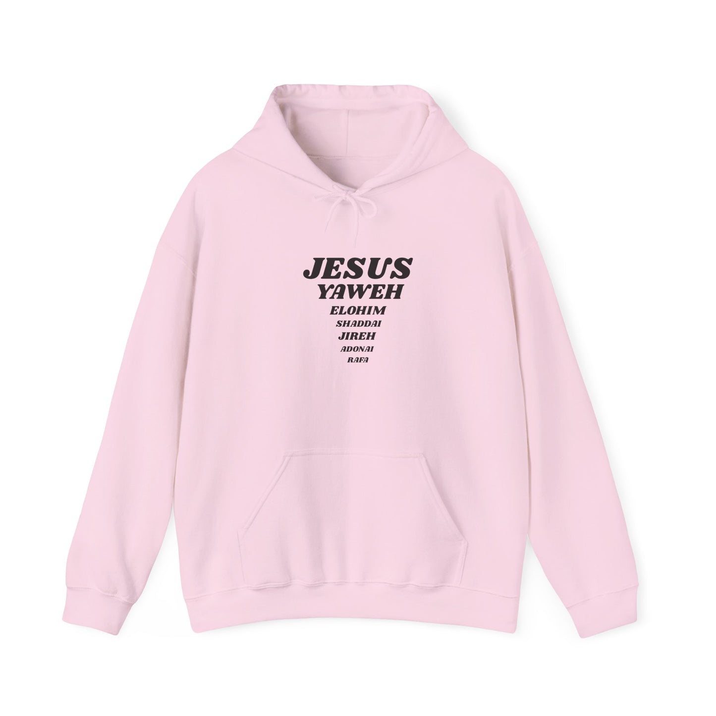 Jesus Names of God Hoodie — JESUS YAW EH Elohim Faith Pullover