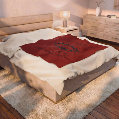 Christian Velveteen Plush Blanket — "He Gave Himself The Day He Wore My Crown" Faith Throw