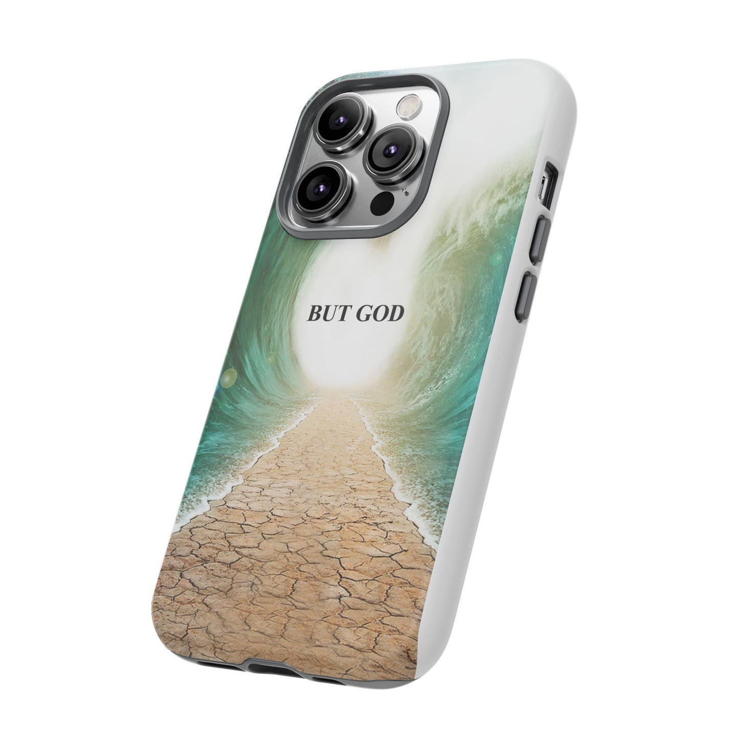 Phone Case — 'But God' Parting Sea Inspirational Christian Faith Design