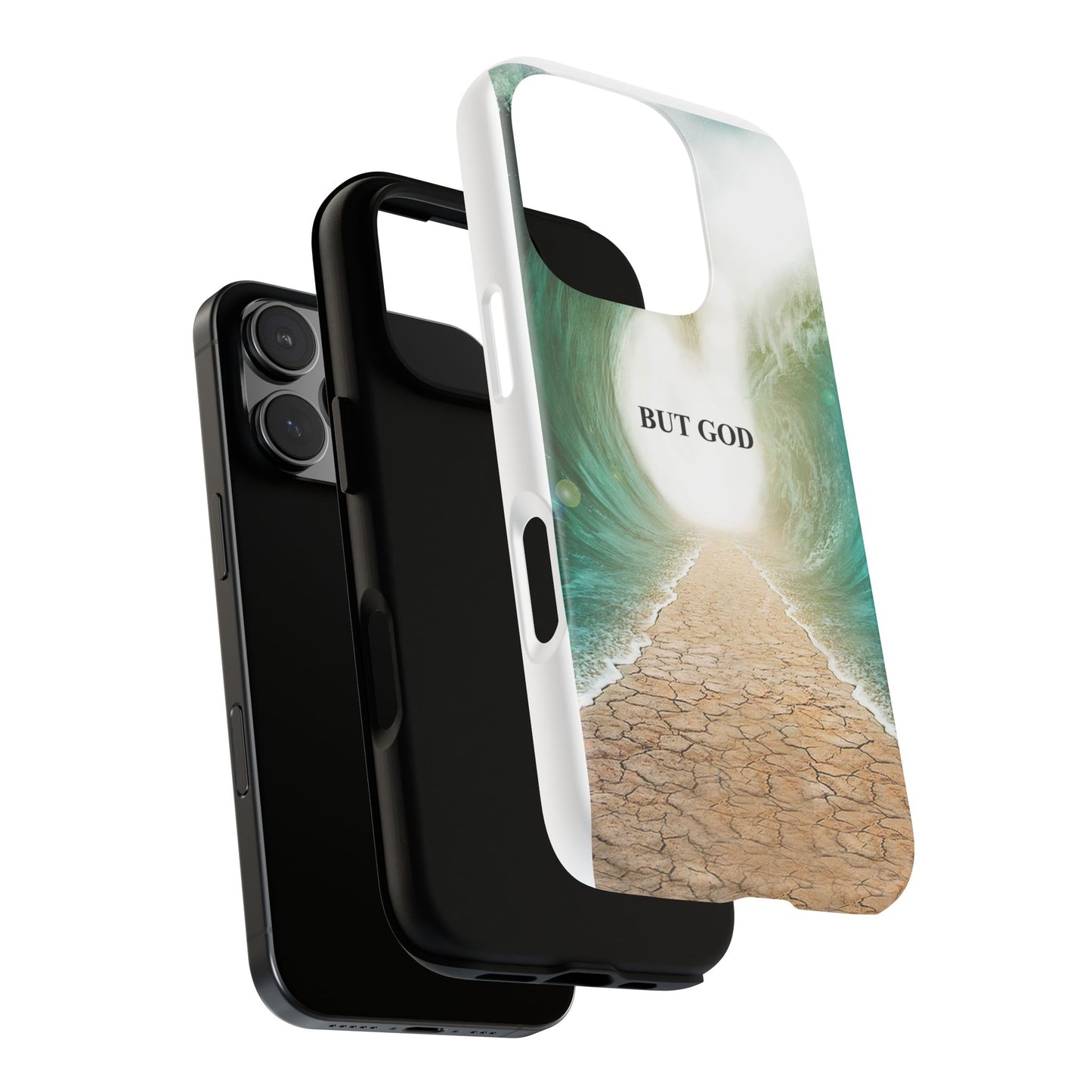 Phone Case — 'But God' Parting Sea Inspirational Christian Faith Design