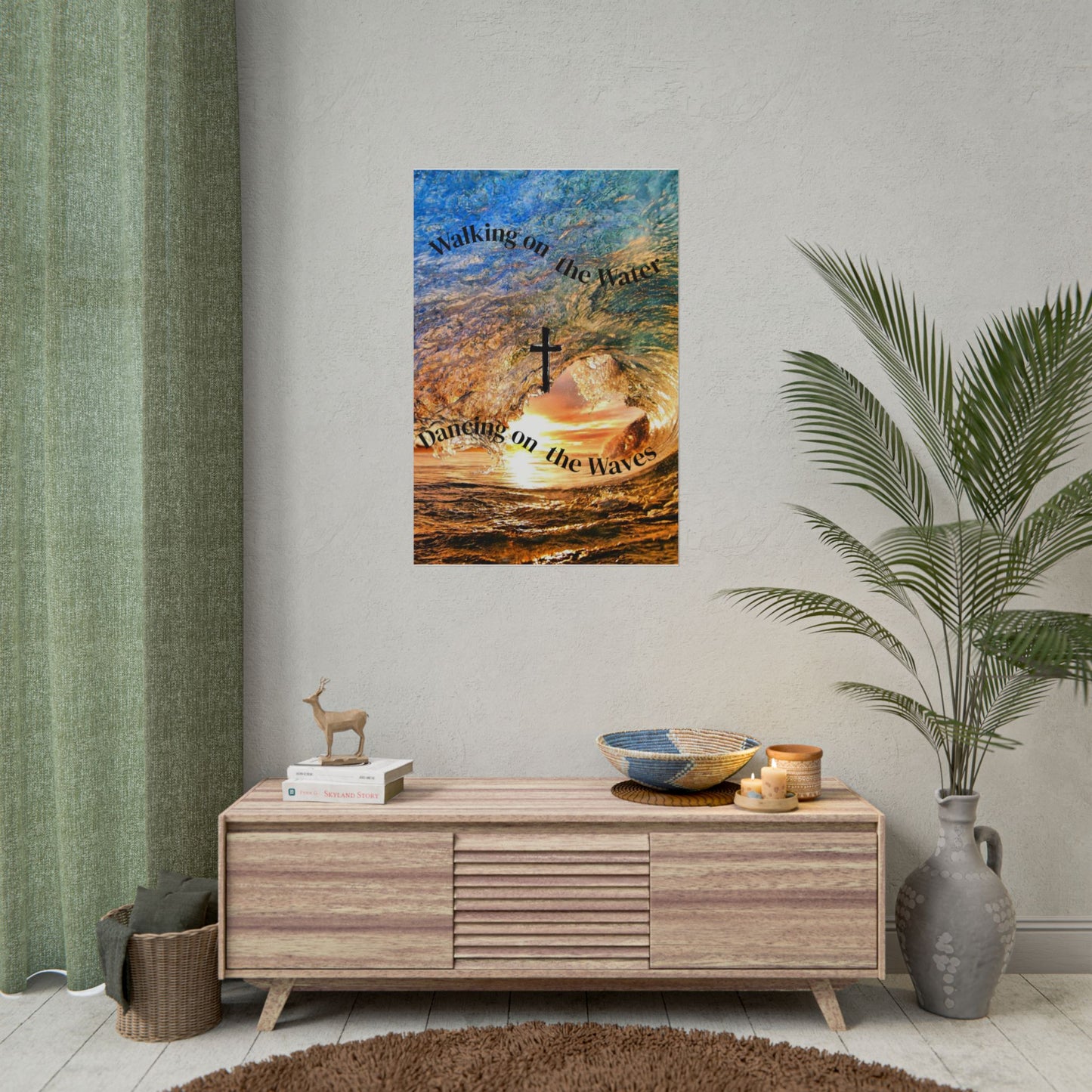Christian Wall Art Poster - "Walking on the Water, Dancing on the Waves" Rolled Poster