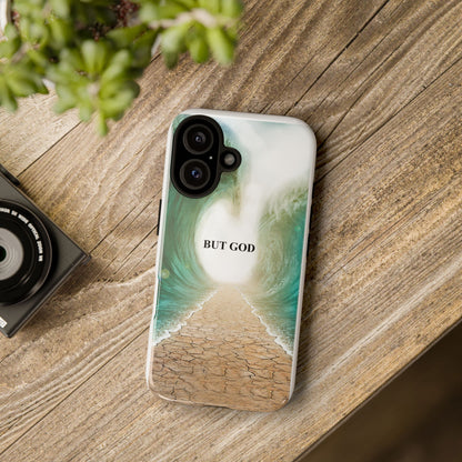 Phone Case — 'But God' Parting Sea Inspirational Christian Faith Design