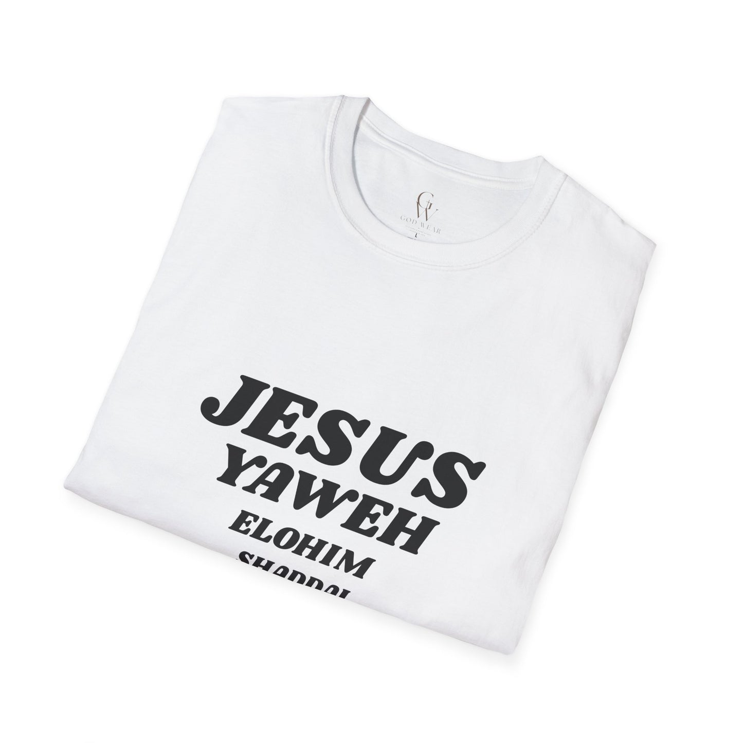 Jesus Yahweh Names T-Shirt — Faith-Based Christian Tee Featuring Elohim, Shaddai, Jireh