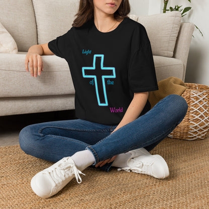 Christian Cross T-Shirt — "Light of the World" Inspirational Faith Tee