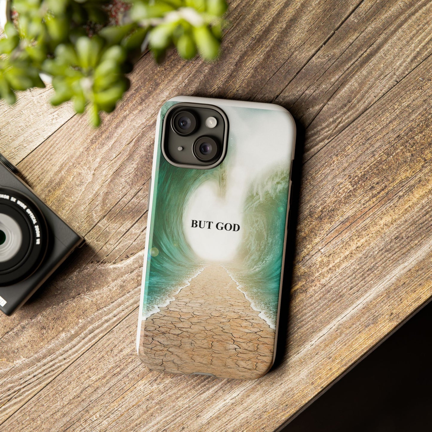 Phone Case — 'But God' Parting Sea Inspirational Christian Faith Design