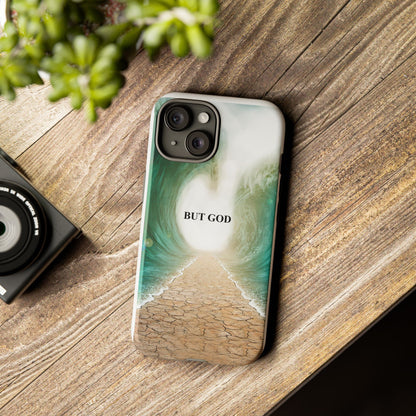 Phone Case — 'But God' Parting Sea Inspirational Christian Faith Design